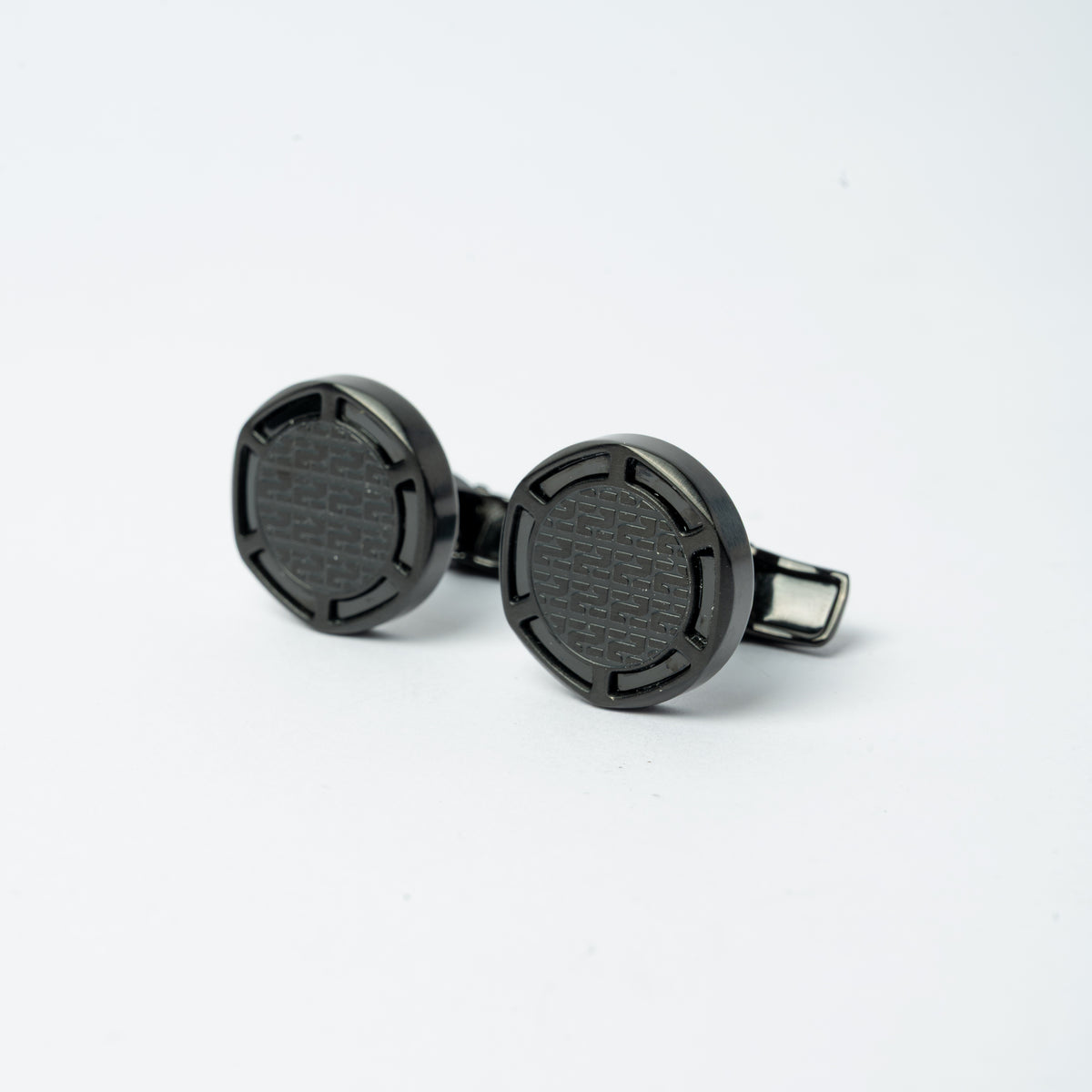 Ferre Milano Men’s Black Grid Cufflinks