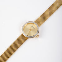MARKATO Women Watch with Golden Dial & Silver Strap