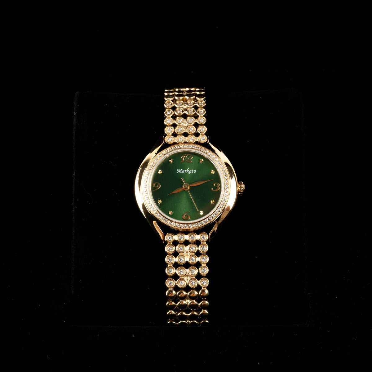 Elegance women Watch by MARKAT - Green Dial & Golden Strap