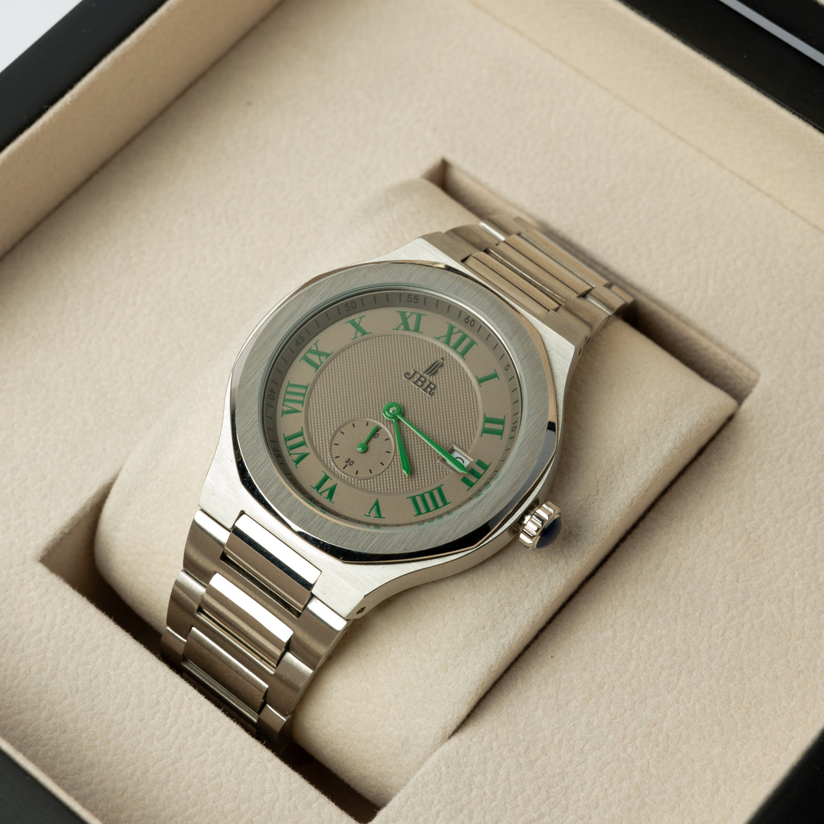 JBR Swiss Classic Men’s Watch – Silver & Beige Dial