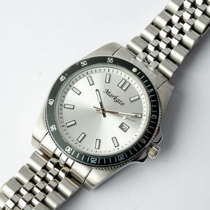 Markato Men’s Quartz Watch – Silver Edition