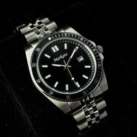 Markato – Men's 40 MM Stainless Steel Quartz Watch with Black Dial