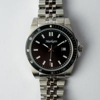 Markato – Men's 40 MM Stainless Steel Quartz Watch with Black Dial