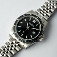 Markato – Men's 40 MM Stainless Steel Quartz Watch with Black Dial