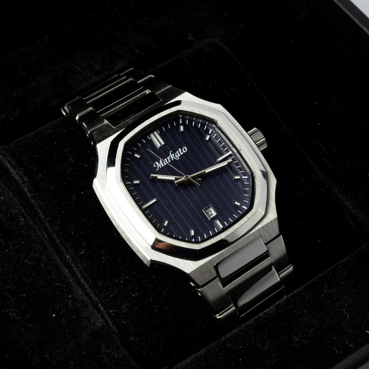 Markato – Men's 38 MM Stainless Steel Quartz Watch
