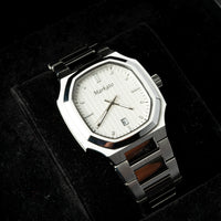 Markato – Men's 38 MM Silver Stainless Steel Quartz Watch