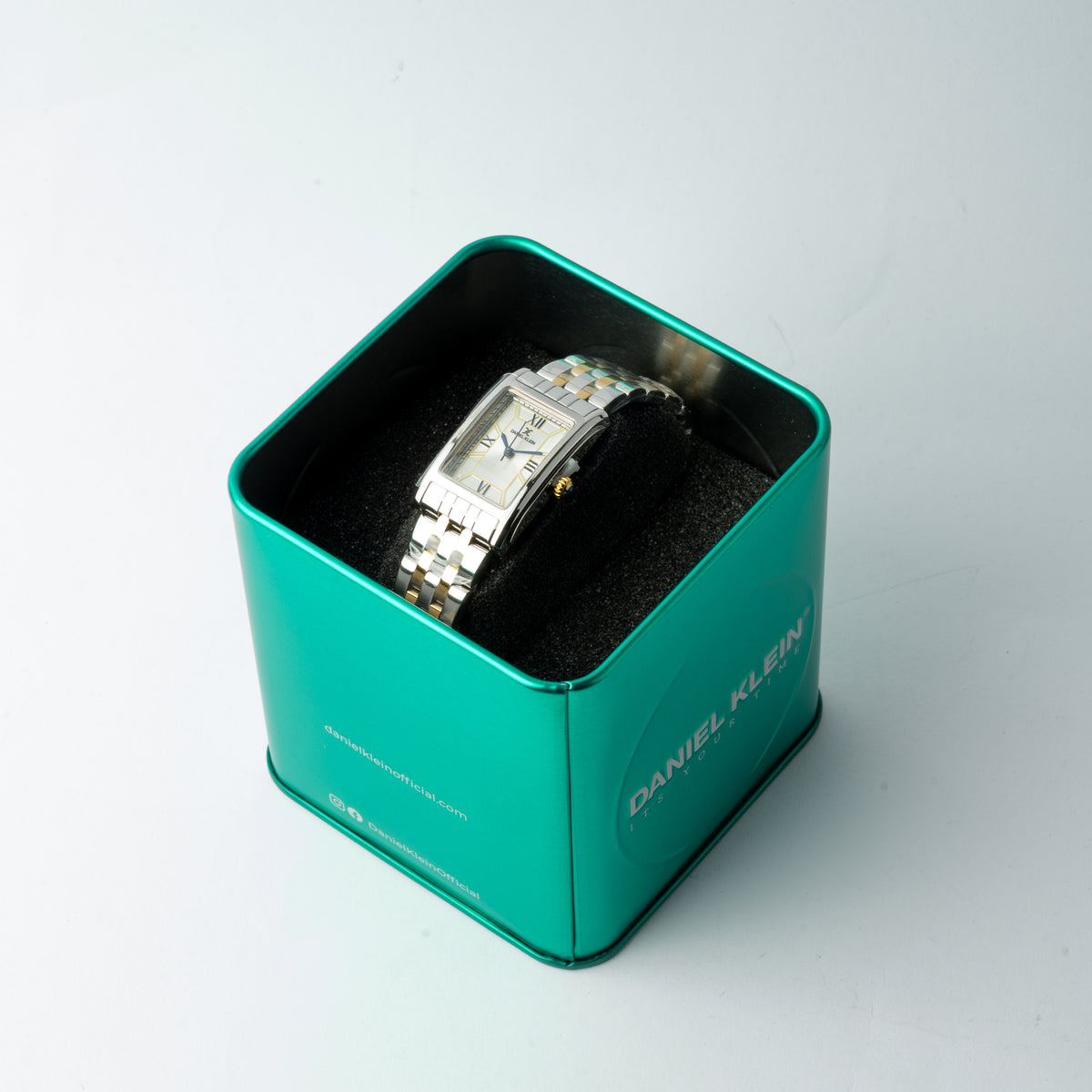 Daniel Klein Premium Silver Rectangle Shapes Watch for ladies
