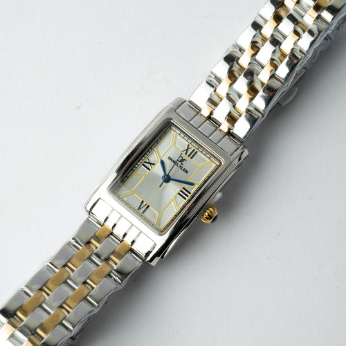 Daniel Klein Premium Silver Rectangle Shapes Watch for ladies
