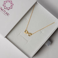 Signature Jewelry Infinity Necklace – 925 Sterling Silver Gold-Plated