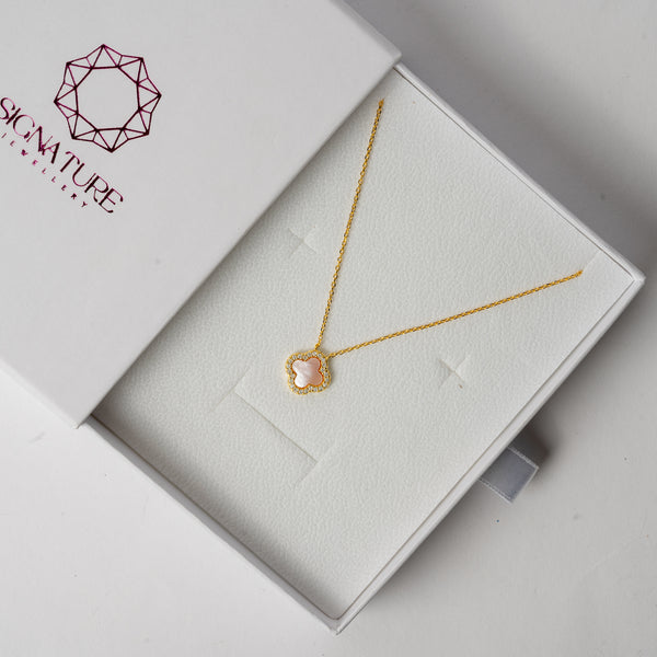 Blush Bloom Pendant Necklace – 925 Sterling Silver by Signature Jewelry