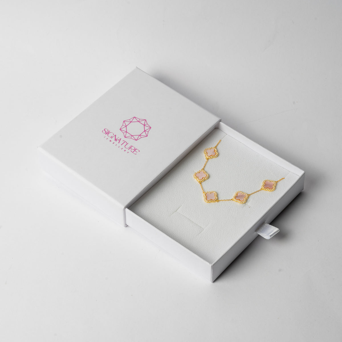 Blush Bloom Charm Bracelet – 925 Sterling Silver by Signature Jewelry