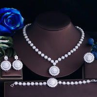 Elegant Brass Zirconia Jewelry Set