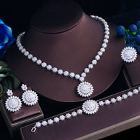 Elegant Brass Zirconia Jewelry Set