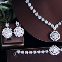 Elegant Brass Zirconia Jewelry Set