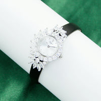 Difeini Luxury Women's Watch with Silk Leather Strap