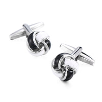 Signature Jewelry Knot Design Cufflinks – Black & Silver