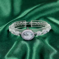 Difeini Luxury Ladies Quartz Watch - White Gold-Plated
