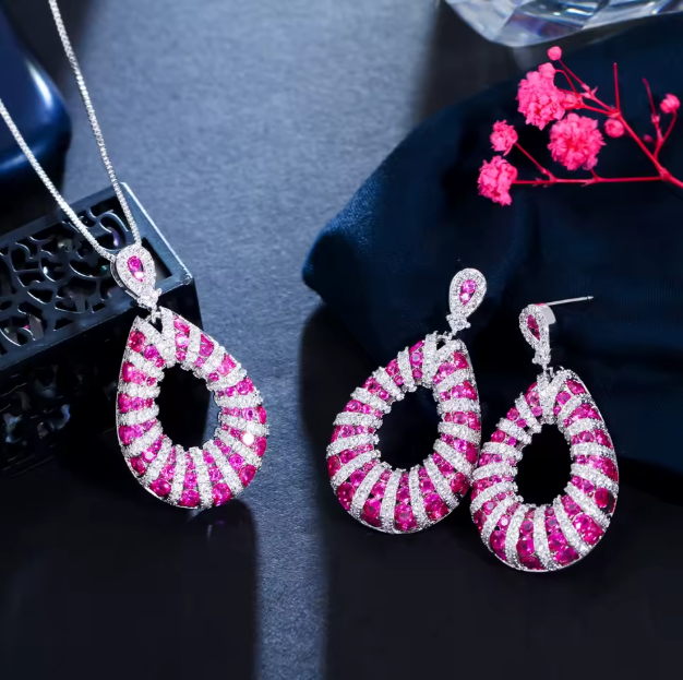 Signature Jewelry Fuchsia Vortex Jewelry Set