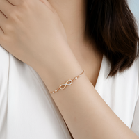 Signature Infinity Bracelet - Rose Gold 925 Sterling Silver with Crystal Accents