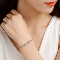 Signature Infinity Sterling Silver Bracelet - 925 Silver with Crystal Accents
