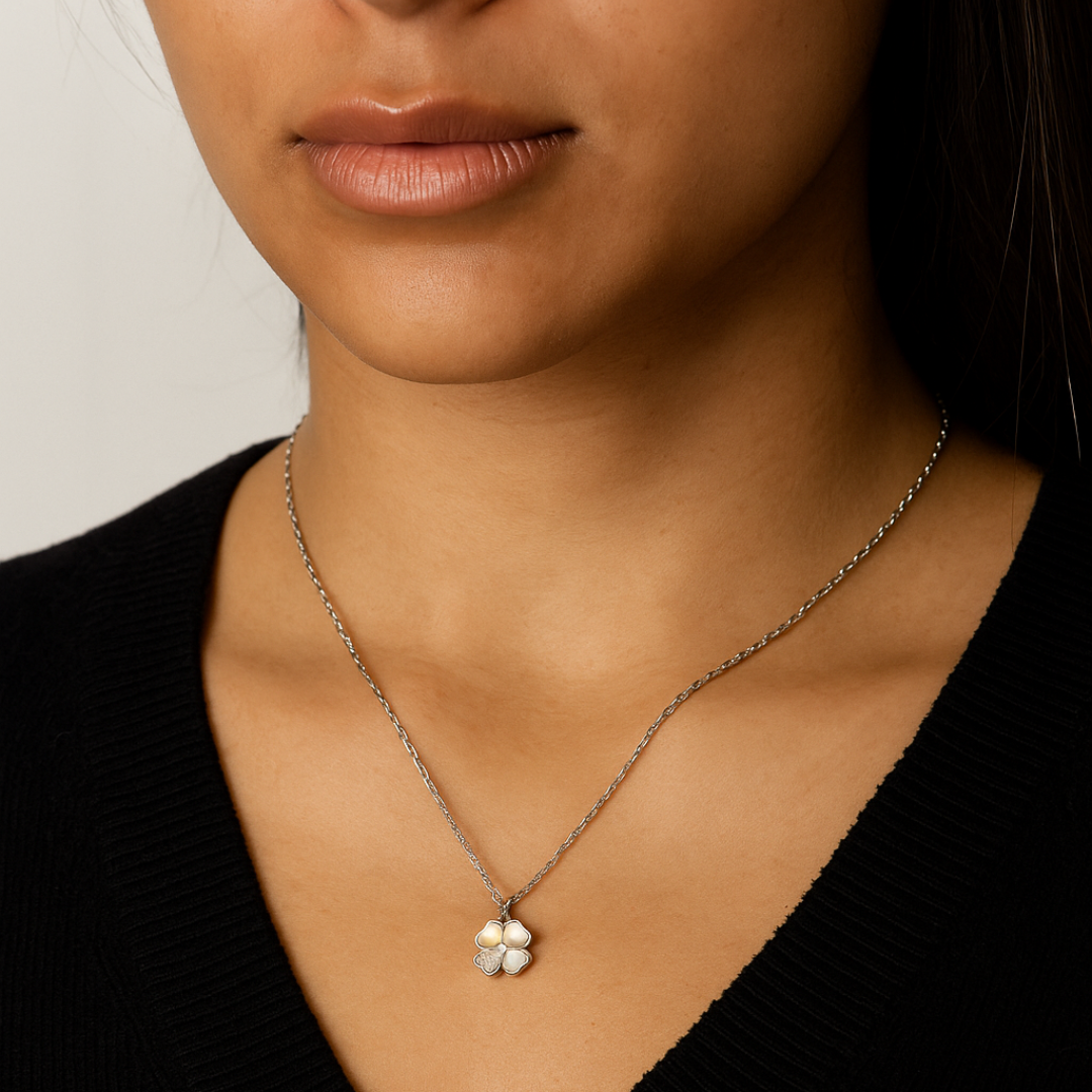 Signature Jewelry Clover Heart Pendant Necklace – 925 Sterling Silver