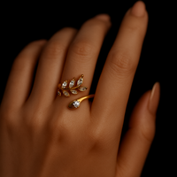 خاتم Signature Jewelry من الفضة الإسترلينية 925 مطلي بالذهب