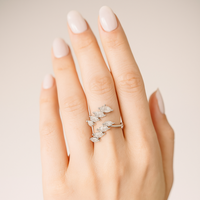 Signature Jewelry 925 Sterling Silver Marquise Cut Cluster Ring