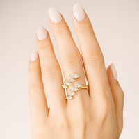 Signature Jewelry 925 Sterling Silver Marquise Cut Cluster Ring