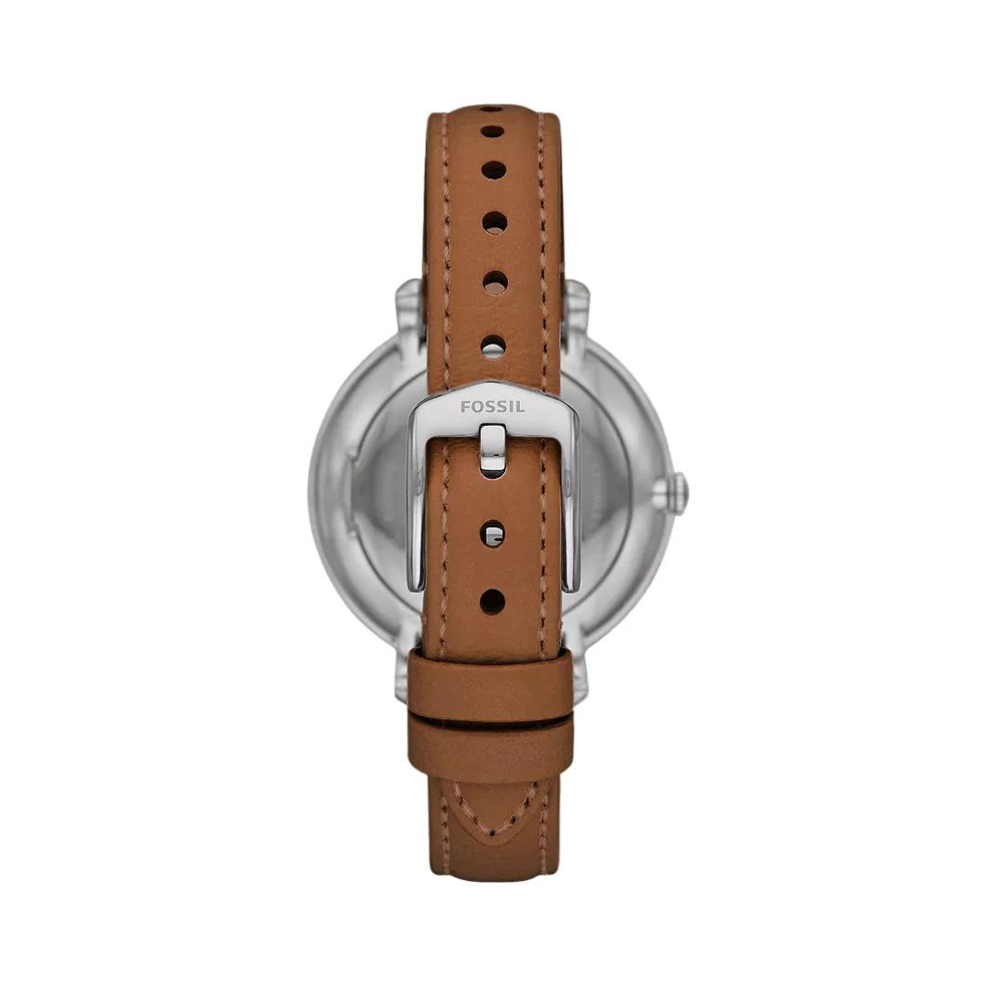 Fossil Jacqueline Solar Powered Brown Leather Watch for Women Signature Jewelry Gifts
