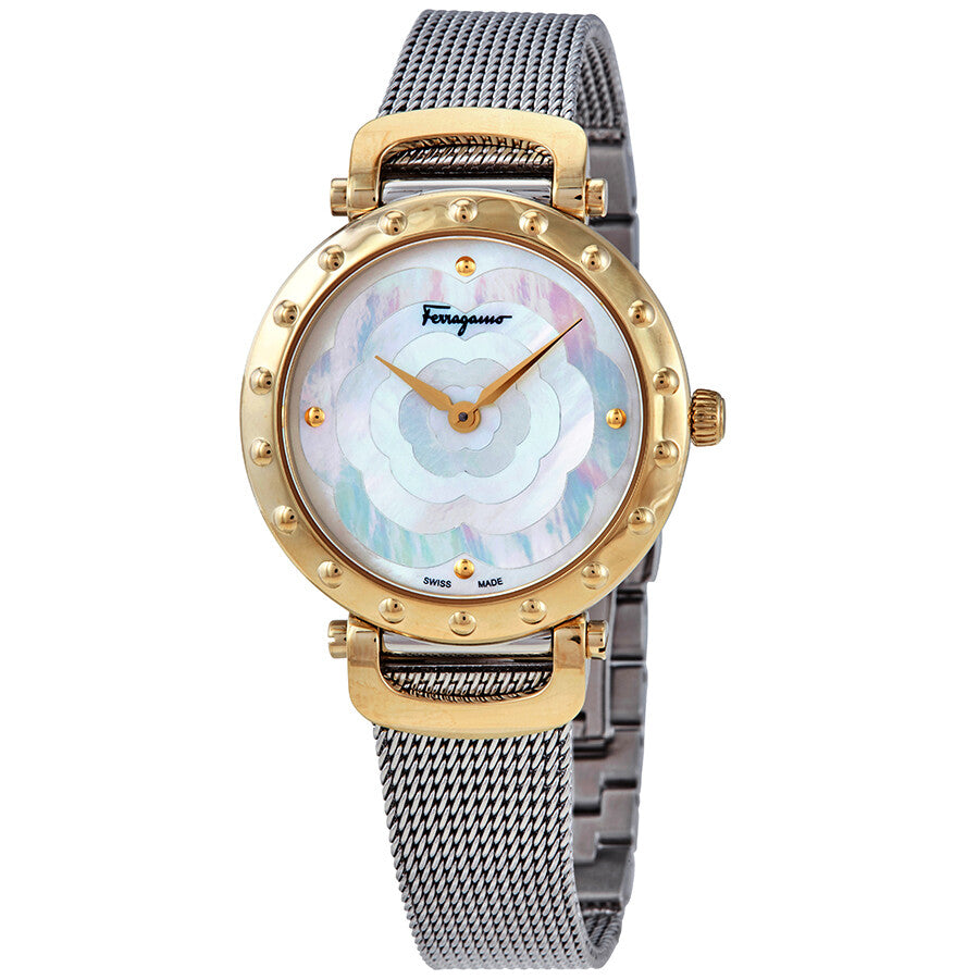 Salvatore Ferragamo Style SFDM00618 Mother of Pearl Dial Ladies Mesh Watch