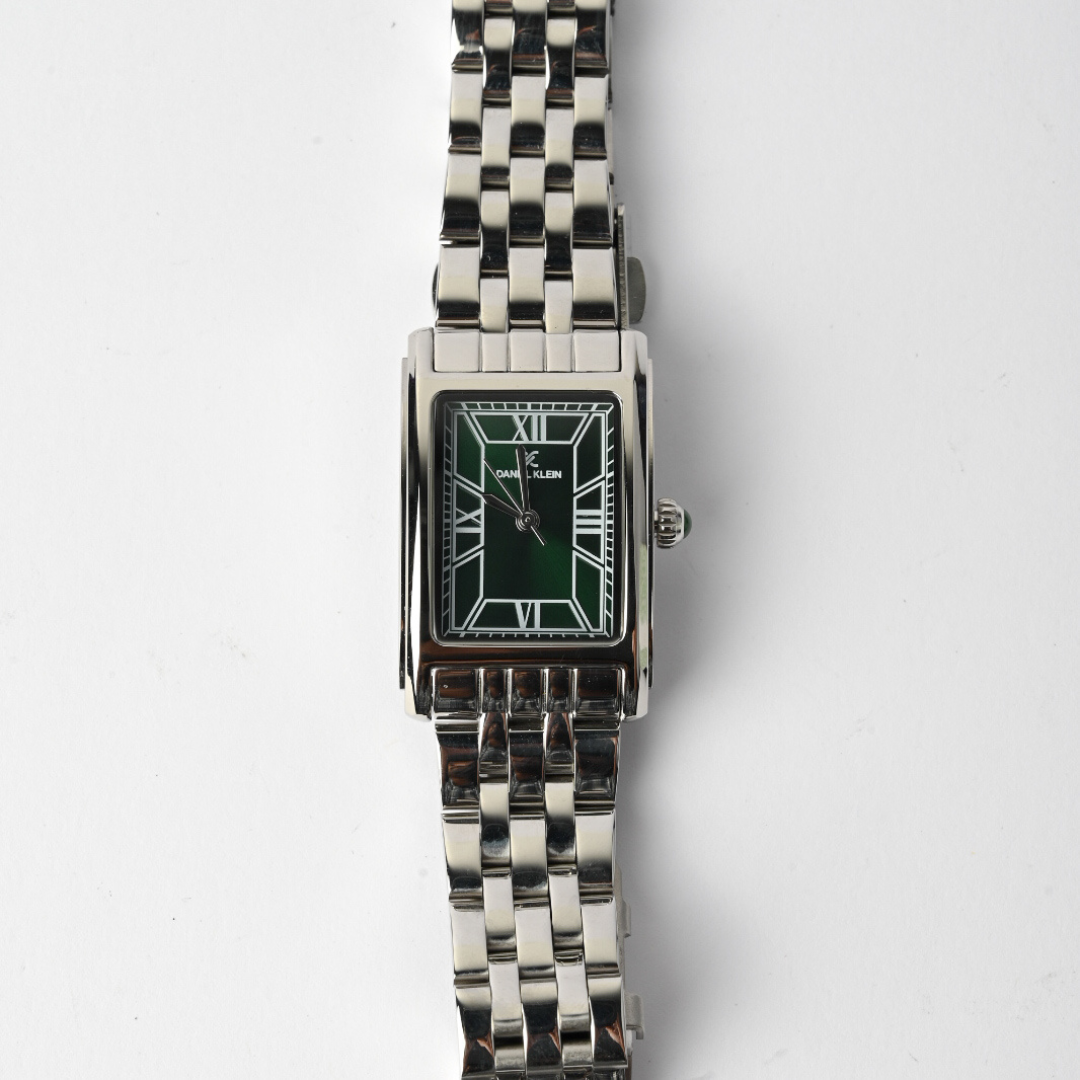 Daniel Klein Women’s Green Rectangular Analog Watch