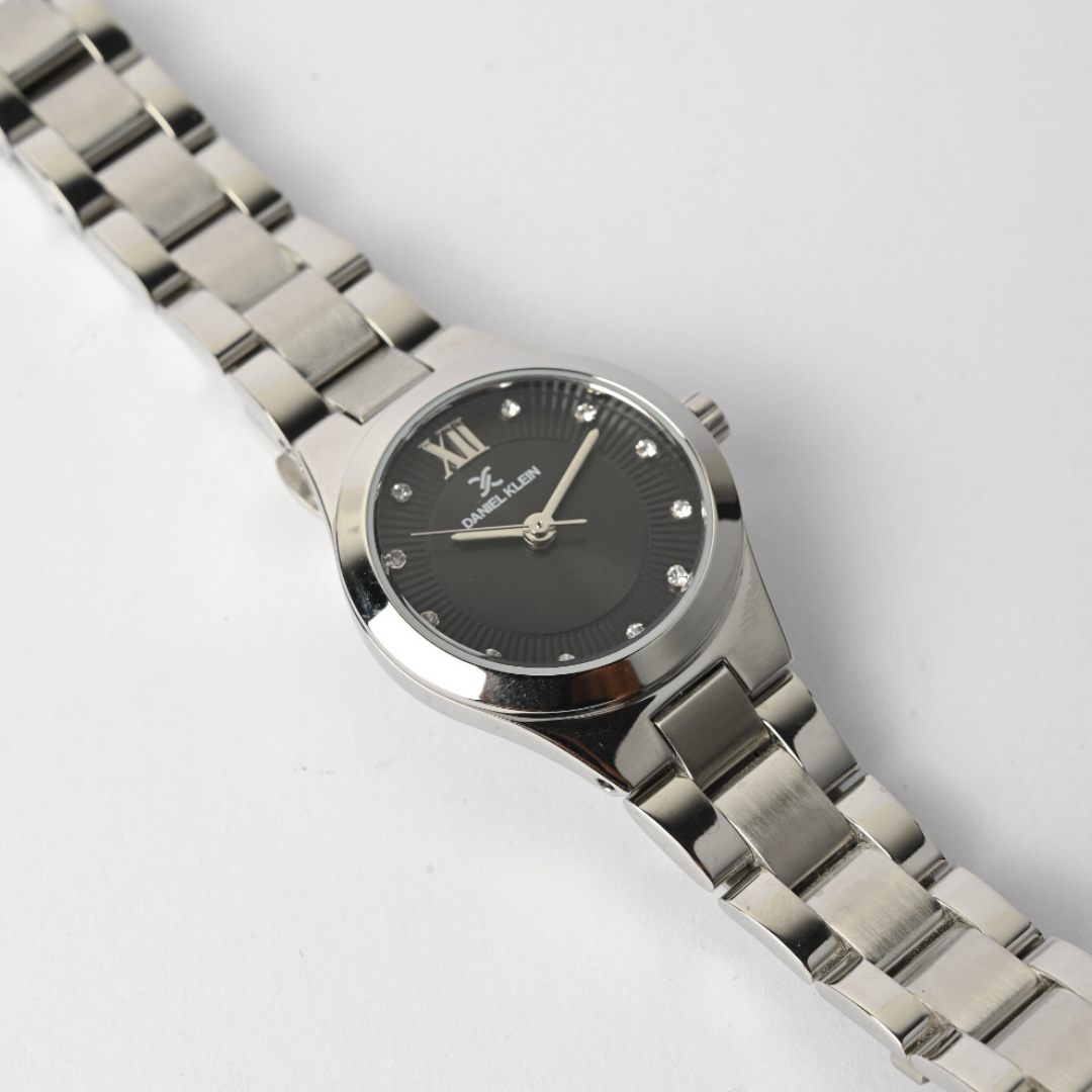 Daniel Klein Elegant Women's Silver Watch with Stainless Steel Band