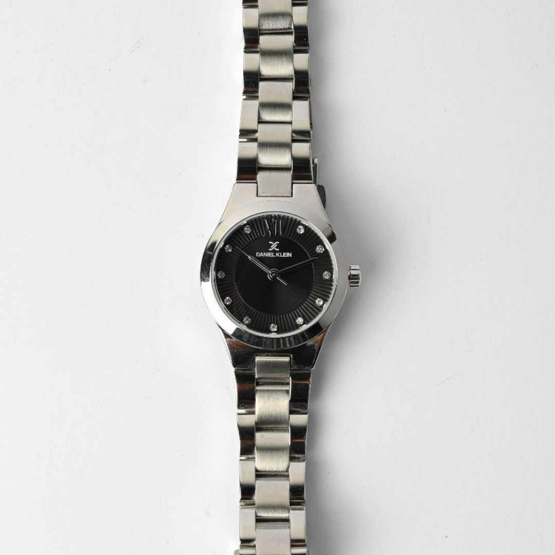 Daniel Klein Elegant Women's Silver Watch with Stainless Steel Band