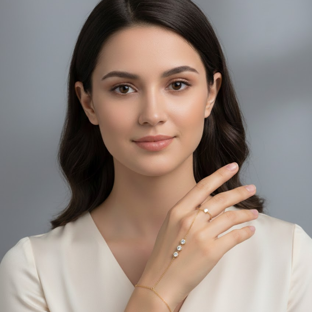 Celeste Sparkle Hand Chain – 925 Sterling Silver by Signature Jewelry