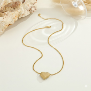 Golden Heart Stainless Steel Necklace – by Signature Jewelry