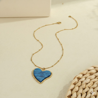Ocean Blue Heart Stainless Steel Necklace – by Signature Jewelry