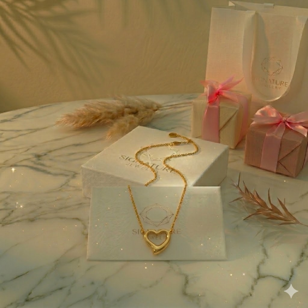 Golden Heart Necklace by Signature Jewelry