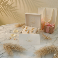 Eid Collection : Signature Golden Pearl Orbit Half Set – Stainless Steel Elegance