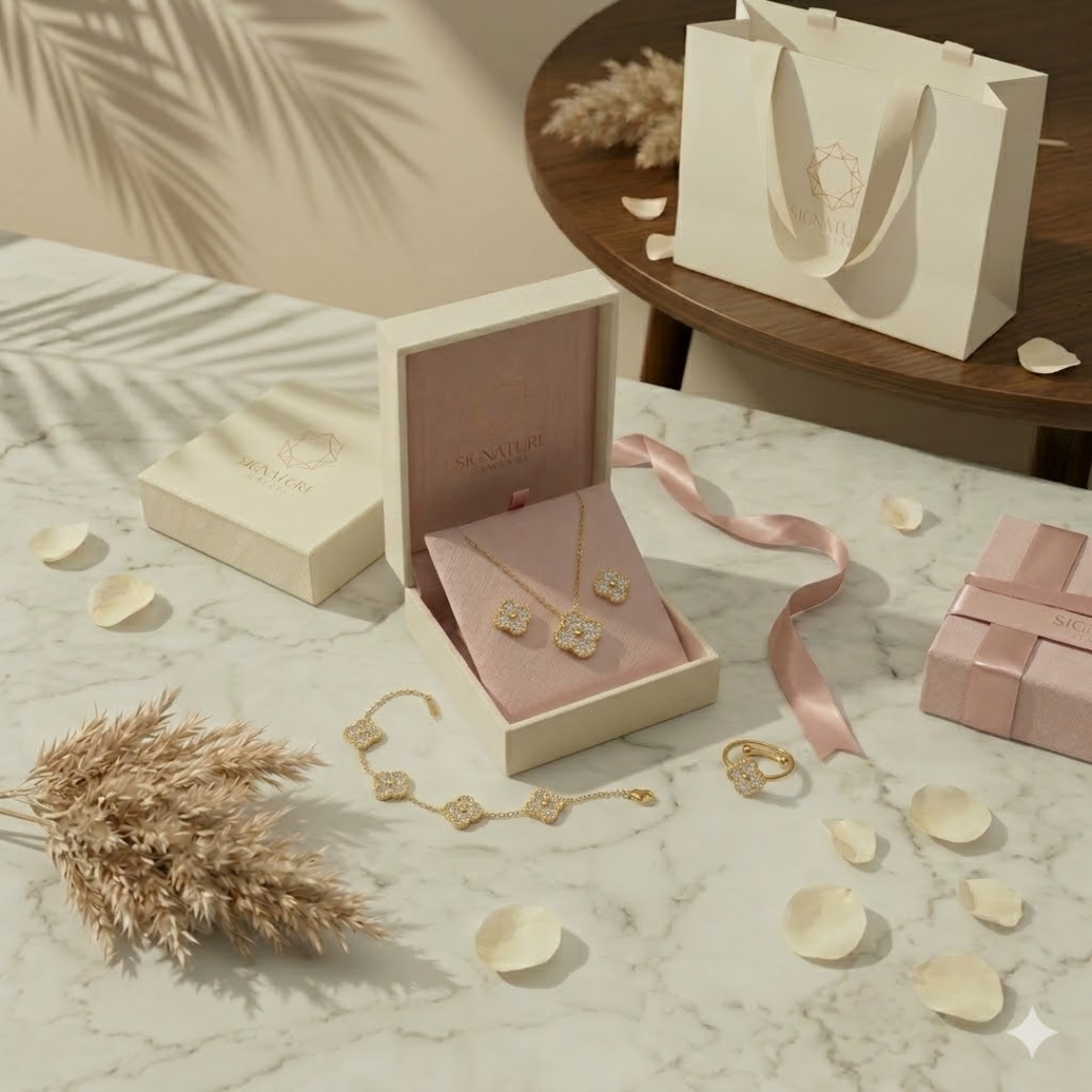 Eid Collection: Golden Blossom Jewelry Set – Signature Jewelry