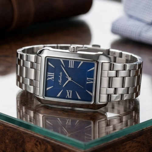 MARKATO Classic Rectangular Men's Quartz Watch – Royal Blue Edition