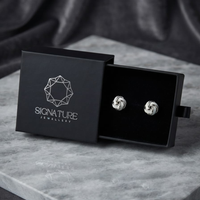 Signature Jewelry Knot Design Cufflinks – Black & Silver