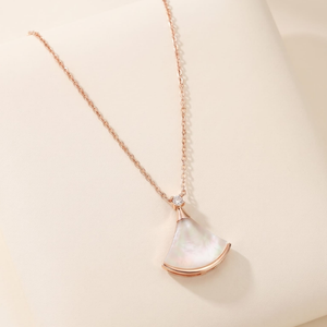 Signature Jewelry Mother-of-Pearl Fan Stainless Steel Necklace