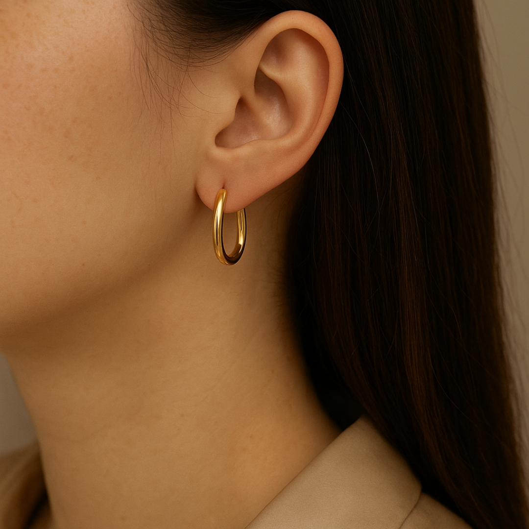 Golden Aura Hoop Earrings by Signature Jewelry