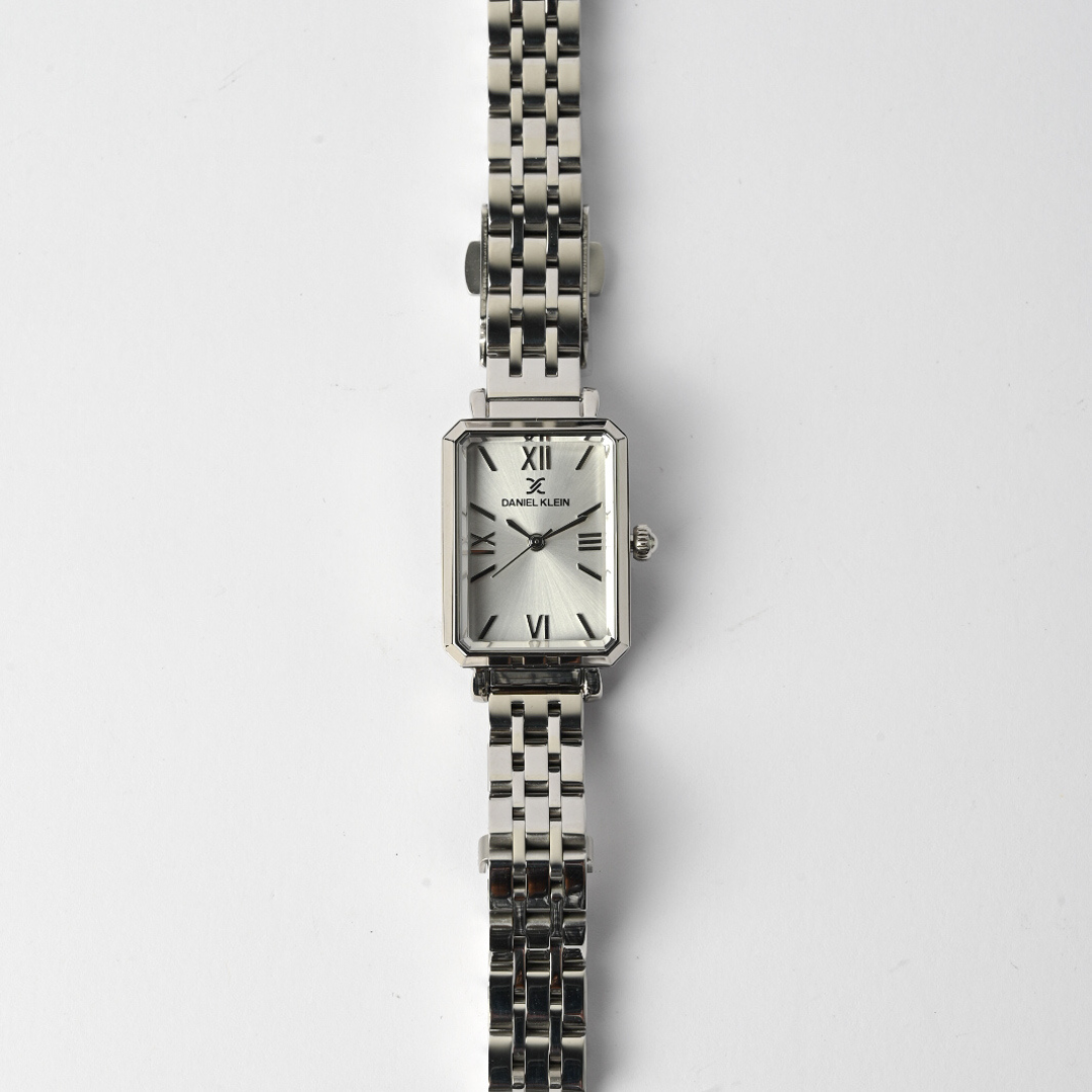 Daniel Klein Silver Rectangular Women’s Watch