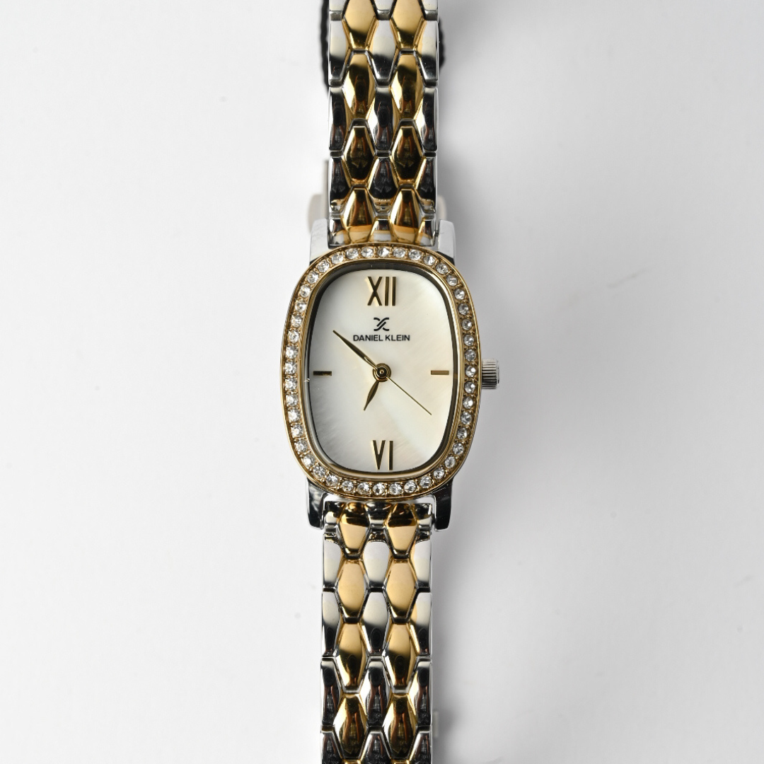 Daniel Klein Women’s Silver Oval Bracelet Watch