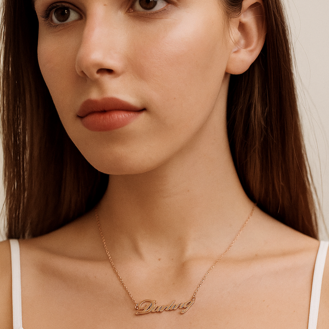 Signature “Darling” Necklace – Rose Gold Stainless Steel
