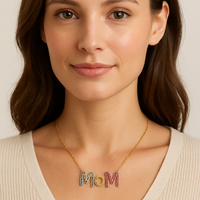 Signature Jewelry "MOM" Rainbow Stainless Steel Necklace
