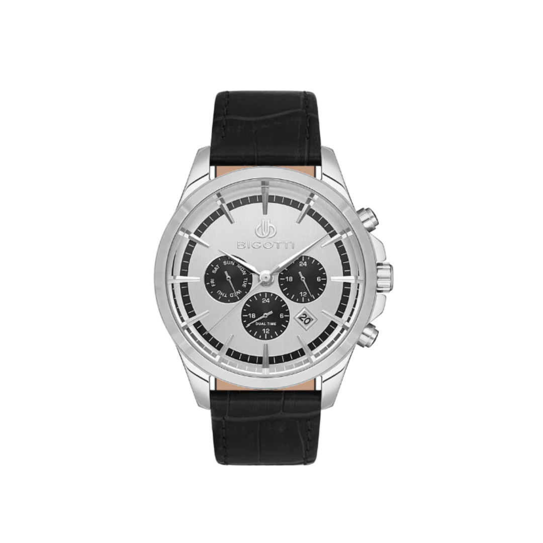Bigotti BG-1.10491-1 Men’s Leather Strap Watch