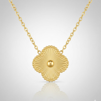 Signature Golden Clover Stainless Steel Necklace
