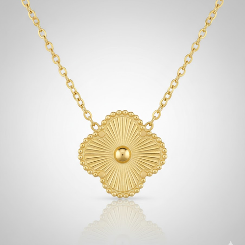 Signature Golden Clover Stainless Steel Necklace